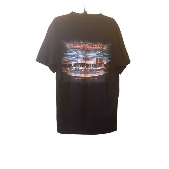 Harley Davidson TShirt Mens Sz Medium Black Graphic Mikes Famous New Castle DE S - Picture 3 of 6